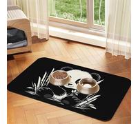 WZYCWB 40x60cm Panda with Flower Patterned pet placemat Food mat - for cat and Dog Food Bowl mats, Foldable and Easy to Store
