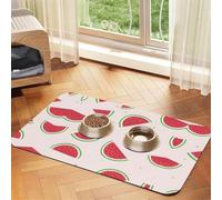 WZYCWB 40x60cm Pink Watermelon Printed Pet Absorbent Placemats - Non-Slip Food Mats for Dogs and Cats Food Bowls and Water Placemats