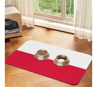 WZYCWB 40x60cm Polish Flag Printed Pet Absorbent Placemats - Non-Slip Food Mats for Dogs and Cats Food Bowls and Water Placemats