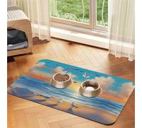 WZYCWB 40x60cm Seagulls by The sea Printed Pet Absorbent Placemats - Non-Slip Food Mats for Dogs and Cats Food Bowls and Water Placemats