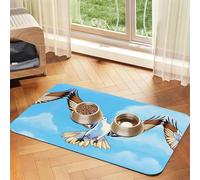 WZYCWB 40x60cm Seagulls in Flight Printed Pet Absorbent Placemats - Non-Slip Food Mats for Dogs and Cats Food Bowls and Water Placemats