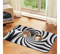 WZYCWB 40x60cm Spiral Optical Illusion GIF Patterned pet placemat Food mat - for cat and Dog Food Bowl mats, Foldable and Easy to Store