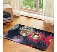 WZYCWB 40x60cm Splendid Fireworks Printed Pet Absorbent Placemats - Non-Slip Food Mats for Dogs and Cats Food Bowls and Water Placemats