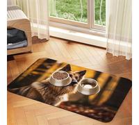 WZYCWB 40x60cm Strong Shepherd Dog Printed Pet Absorbent Placemats - Non-Slip Food Mats for Dogs and Cats Food Bowls and Water Placemats