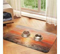 WZYCWB 40x60cm Sunset in Oil Printed Pet Absorbent Placemats - Non-Slip Food Mats for Dogs and Cats Food Bowls and Water Placemats