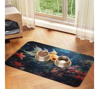 WZYCWB 40x60cm Swimming Goldfish Printed Pet Absorbent Placemats - Non-Slip Food Mats for Dogs and Cats Food Bowls and Water Placemats