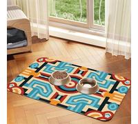 WZYCWB 40x60cm Symmetrical Maze Printed Pet Absorbent Placemats - Non-Slip Food Mats for Dogs and Cats Food Bowls and Water Placemats