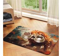 WZYCWB 40x60cm The Angry Lion. Printed Pet Absorbent Placemats - Non-Slip Food Mats for Dogs and Cats Food Bowls and Water Placemats