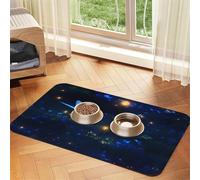 WZYCWB 40x60cm The Darkness of Night Printed Pet Absorbent Placemats - Non-Slip Food Mats for Dogs and Cats Food Bowls and Water Placemats