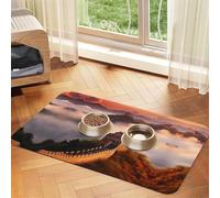 WZYCWB 40x60cm The Great Wall Patterned pet placemat Food mat - for cat and Dog Food Bowl mats, Foldable and Easy to Store