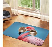WZYCWB 40x60cm The Mighty Flamingo Printed Pet Absorbent Placemats - Non-Slip Food Mats for Dogs and Cats Food Bowls and Water Placemats