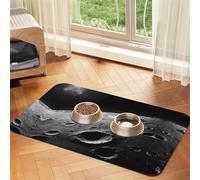 WZYCWB 40x60cm The Moon Patterned pet placemat Food mat - for cat and Dog Food Bowl mats, Foldable and Easy to Store