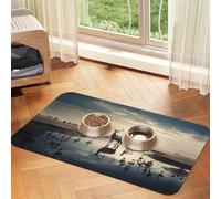 WZYCWB 40x60cm Tranquil River Printed Pet Absorbent Placemats - Non-Slip Food Mats for Dogs and Cats Food Bowls and Water Placemats