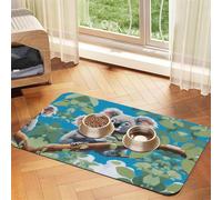WZYCWB 40x60cm Two Cute Koalas Printed Pet Absorbent Placemats - Non-Slip Food Mats for Dogs and Cats Food Bowls and Water Placemats