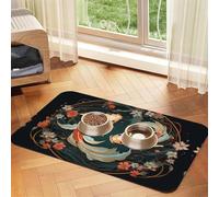 WZYCWB 40x60cm Two koi carps Printed Pet Absorbent Placemats - Non-Slip Food Mats for Dogs and Cats Food Bowls and Water Placemats