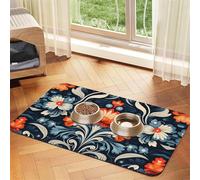 WZYCWB 40x60cm Vintage Decorative Tattoos Printed Pet Absorbent Placemats - Non-Slip Food Mats for Dogs and Cats Food Bowls and Water Placemats