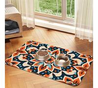 WZYCWB 40x60cm Vintage Pattern Printed Pet Absorbent Placemats - Non-Slip Food Mats for Dogs and Cats Food Bowls and Water Placemats