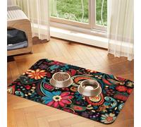 WZYCWB 40x60cm Vintage Printed Patterns Printed Pet Absorbent Placemats - Non-Slip Food Mats for Dogs and Cats Food Bowls and Water Placemats