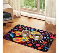 WZYCWB 40x60cm Violin Background Printed Pet Absorbent Placemats - Non-Slip Food Mats for Dogs and Cats Food Bowls and Water Placemats