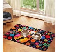 WZYCWB 40x60cm Violin Polka Dot Chart Printed Pet Absorbent Placemats - Non-Slip Food Mats for Dogs and Cats Food Bowls and Water Placemats