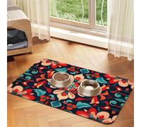 WZYCWB 40x60cm Visual Impact Petals Printed Pet Absorbent Placemats - Non-Slip Food Mats for Dogs and Cats Food Bowls and Water Placemats