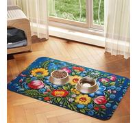 WZYCWB 40x60cm Vivid Floral Patterns Printed Pet Absorbent Placemats - Non-Slip Food Mats for Dogs and Cats Food Bowls and Water Placemats