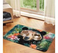 WZYCWB 40x60cm Watercolor Bear Printed Pet Absorbent Placemats - Non-Slip Food Mats for Dogs and Cats Food Bowls and Water Placemats