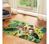 WZYCWB 40x60cm Watercolor Insects Printed Pet Absorbent Placemats - Non-Slip Food Mats for Dogs and Cats Food Bowls and Water Placemats