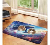 WZYCWB 40x60cm Whales Swimming Under The sea Printed Pet Absorbent Placemats - Non-Slip Food Mats for Dogs and Cats Food Bowls and Water Placemats