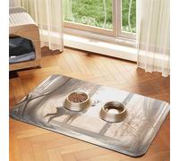 WZYCWB 40x60cm White Deer in The Jungle Printed Pet Absorbent Placemats - Non-Slip Food Mats for Dogs and Cats Food Bowls and Water Placemats