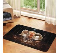 WZYCWB 40x60cm White Rose Gold Printed Pet Absorbent Placemats - Non-Slip Food Mats for Dogs and Cats Food Bowls and Water Placemats