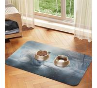 WZYCWB 40x60cm White swan on ice Printed Pet Absorbent Placemats - Non-Slip Food Mats for Dogs and Cats Food Bowls and Water Placemats