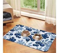 WZYCWB 40x60cm Yummy Blueberries. Printed Pet Absorbent Placemats - Non-Slip Food Mats for Dogs and Cats Food Bowls and Water Placemats