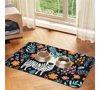 WZYCWB 40x60cm Zebra Motif Printed Pet Absorbent Placemats - Non-Slip Food Mats for Dogs and Cats Food Bowls and Water Placemats