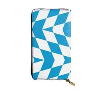 WZYCWB 7.5 * 4.1 inch long clutch bag, Bavarian flag leather wallet, zipper compartment large capacity, a good gift for friends, Black, One Size