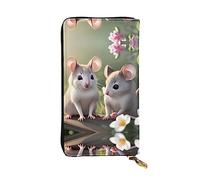 WZYCWB 7.5 * 4.1 inch long clutch bag, Cute animals leather wallet, zipper compartment large capacity, a good gift for friends, Black, One Size