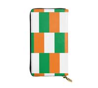 WZYCWB 7.5 * 4.1 inch long clutch bag, Flag of Ivory Coast leather wallet, zipper compartment large capacity, a good gift for friends, Black, One Size, Black, One Size