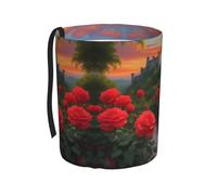 WZYCWB A Beautiful Castle Hanging car Trash can, Foldable car Trash can, car Storage Box Accessories, Suitable for Travel SUV Truck Sedan