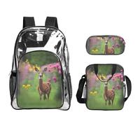WZYCWB A beautiful deer Printed backpack set | Lunch bag and pencil case | Perfect for work, business trips, and vacations.