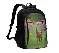 WZYCWB A beautiful deer Printed laptop backpack, business men's commuter backpack, computer bag with USB port charging