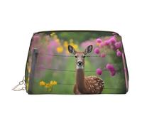 WZYCWB A Beautiful Deer Printed Leather Cosmetic Bag for Women - Stylish and Soft, Durable