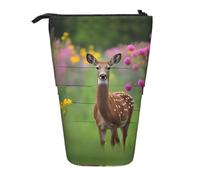 WZYCWB A Beautiful Deer Retractable Storage Container for Pen Holders, Makeup Brush Holders, or Coin Drawstring Bags.