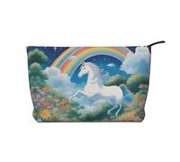WZYCWB a Beautiful Unicorns Patterned Toiletry Storage Bag, Essential for organizing Cosmetics and Skincare Products.