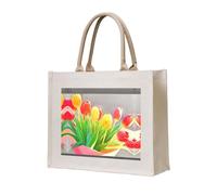 WZYCWB A bouquet of tulips Printed three-dimensional canvas tote bag suitable for travel, work, fitness, camping and beach carrying