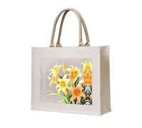 WZYCWB A bouquet of yellow lilies Printed three-dimensional canvas tote bag suitable for travel, work, fitness, camping and beach carrying
