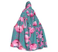 WZYCWB A flock of flamingos Printed adult party decoration cape, Halloween hooded cape, unisex Halloween, carnival, masquerade, role play