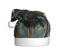WZYCWB a forest crow Printed Santa hat, festive New Year's decorative hat, suitable for adults and children at Christmas parties.