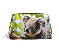 WZYCWB A little koala Leather cosmetic bag with pockets, portable travel cosmetic bag, large capacity cosmetic storage bag,