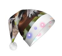 WZYCWB A little koala Patterned Santa Hat | Plush Glowing Holiday Hat for Christmas, New Year's, and Party Events