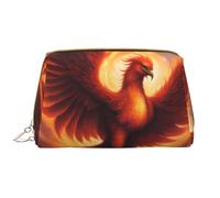 WZYCWB A lovely phoenix Leather cosmetic bag with pockets, portable travel cosmetic bag, large capacity cosmetic storage bag,